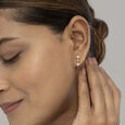Geo Sparkle Gold & Diamond Hoop Earrings,,hi-res view 2