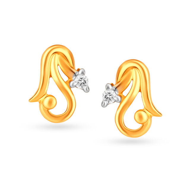 Dainty Gold Fancy Stud Earrings,,hi-res image number null