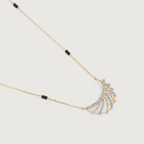 Glowing Eternity 14 Kt Gold and Diamond Mangalsutra