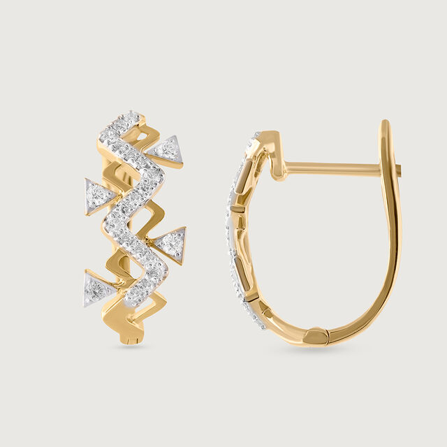Lippan Glow Gold & Diamond Hoop Earrings,,hi-res image number null
