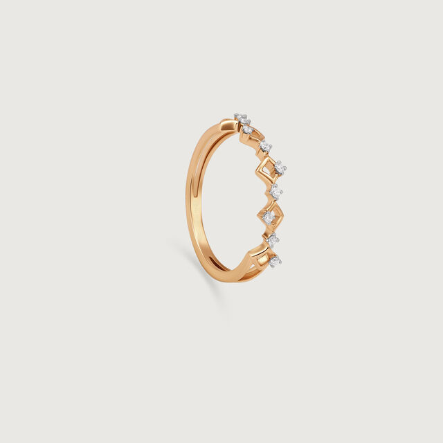 Sparkle Twist Gold & Diamond Finger Ring,,hi-res image number null