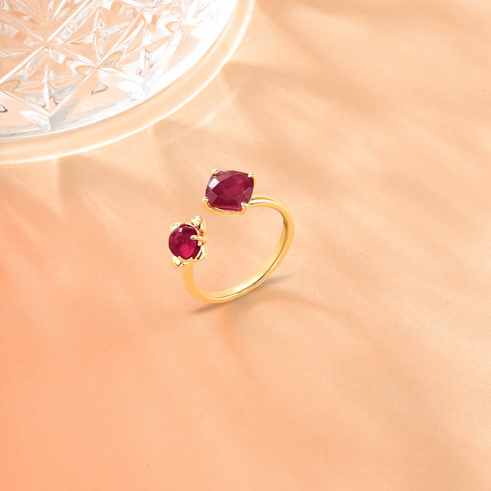 Buy Crimson Clinks 14KT Ruby Finger Ring Online Mia by Tanishq