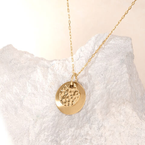 Layered Disc Gold Pendant