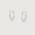 Beaded Radiance Silver Hoop Earrings,,hi-res view 3