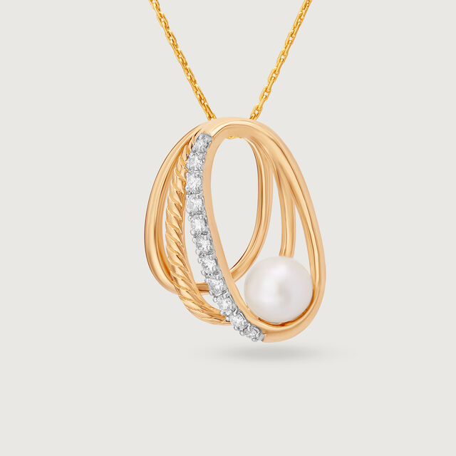 Pretty Cosmic Reverie 14KT Diamond and Pearl Pendant,,hi-res image number null