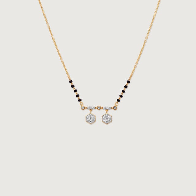 Chic Geometric Diamond Mangalsutra,,hi-res image number null