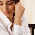 Contemporary Elegance Pink Opal Evil Eye 18KT Bangle,,hi-res view 2