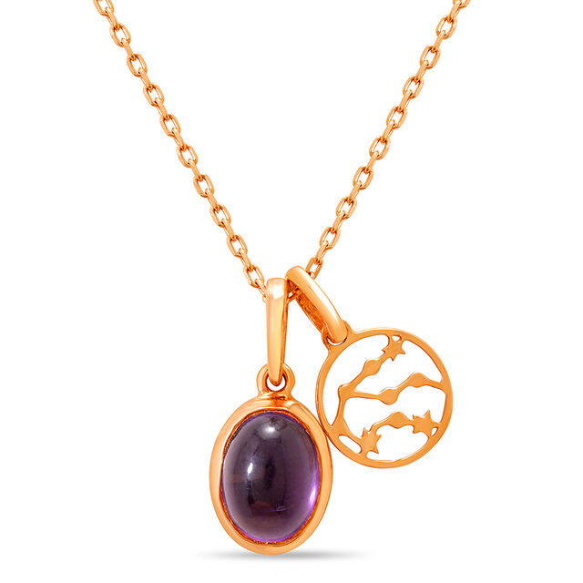 Mia 14KT Rose Gold & Amethyst Pendant,,hi-res image number null
