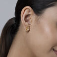 Dazzling Sunburst Gold Stud Earrings,,hi-res view 2