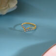 Sculpted Sparkler 14KT Gold & Diamond Finger Ring,,hi-res view 1