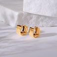 Contemporary Cube 18KT Gold Hoop Earrings,,hi-res view 1
