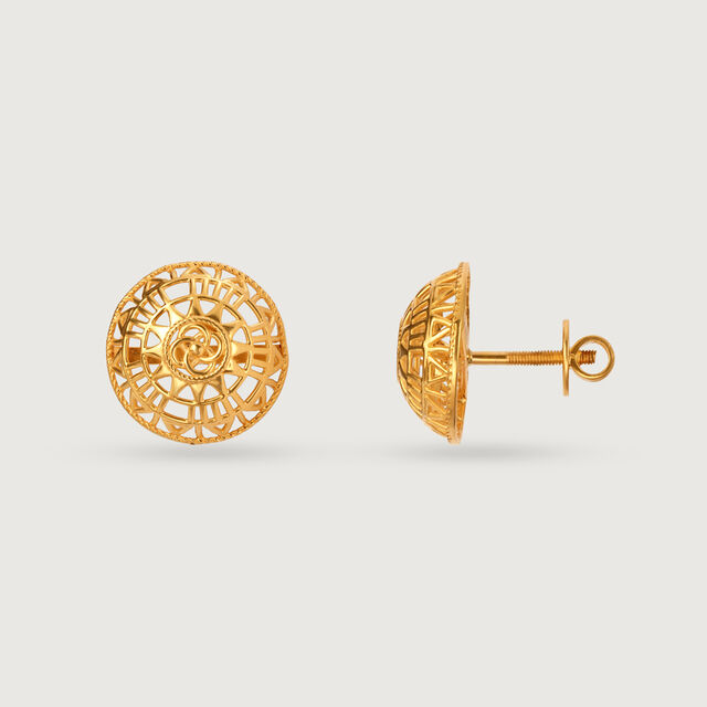 Artisanal Odyssey 22KT Gold Stud Earrings,,hi-res image number null