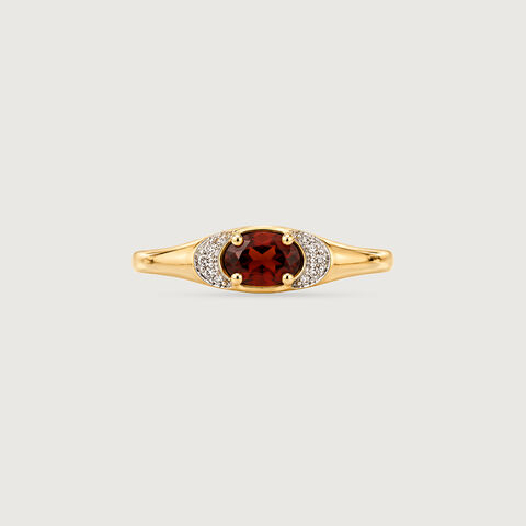 Radiant Garnet Diamond Ring