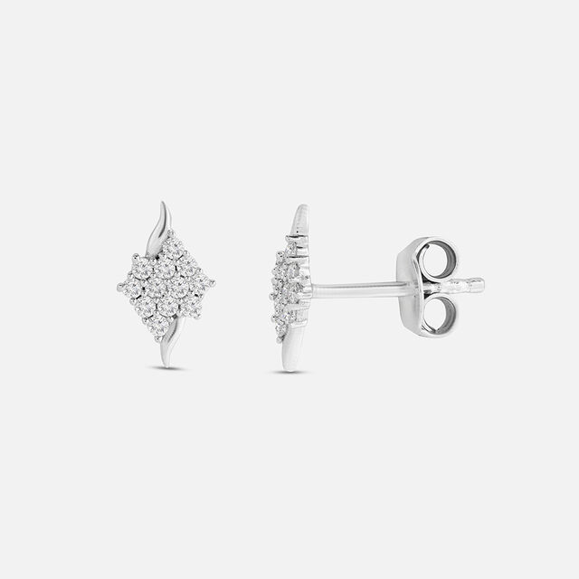 Luminous Radiant Silver Stud Earrings,,hi-res image number null