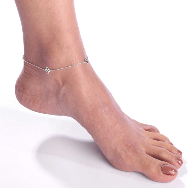 Chic Bloom Silver Anklet,,hi-res image number null