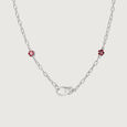 Mother of Pearl Floral Silver Necklaces,,hi-res view 2
