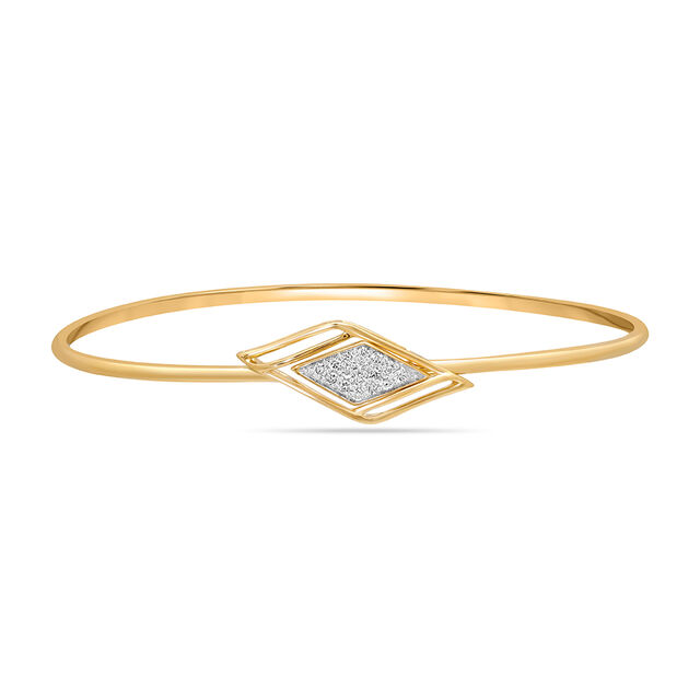 14KT Yellow Gold Gilded Geometric Glory Diamond Bangle,,hi-res image number null