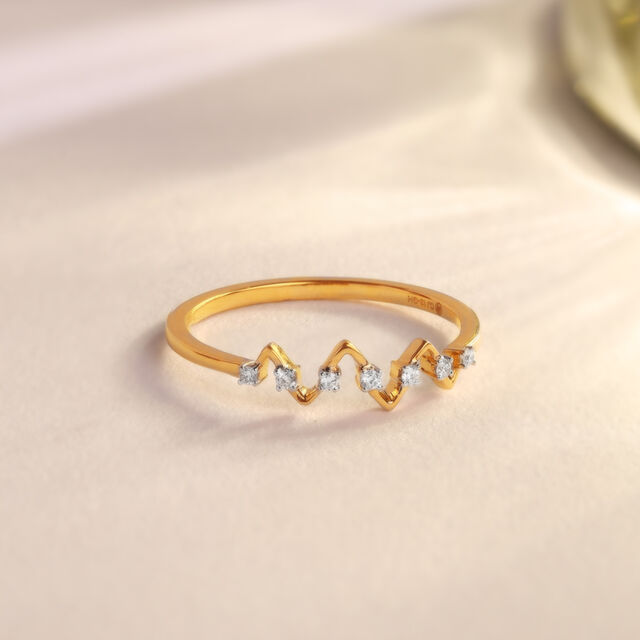 Sparkling Summit Gold & Diamond Finger Ring,,hi-res image number null