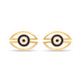 14KT Yellow Gold Geometric Evil Eye Stud Earrings,,hi-res view 2