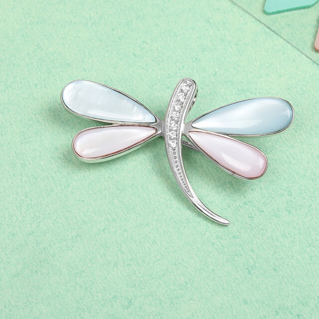 Ethereal Dragonfly Silver Brooch,,hi-res image number null
