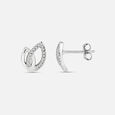 Charming Overlap Silver Stud Earrings,,hi-res view 4