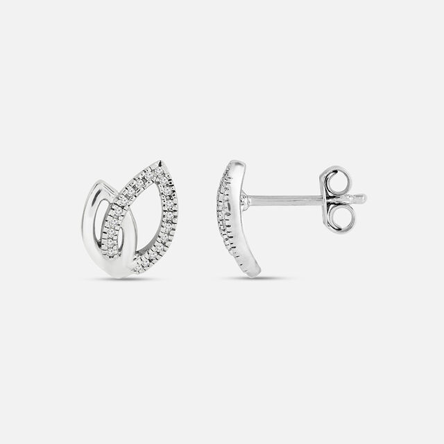 Charming Overlap Silver Stud Earrings,,hi-res image number null