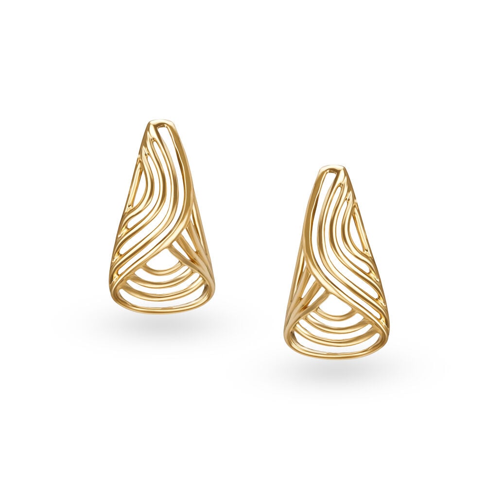 Glittering Gold and Diamond Eternity Stud Earrings