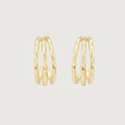 Triple Curve Gold Hoop Earrings,,hi-res view 3