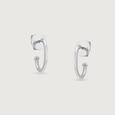 Dainty Drip Silver Hoop Earrings,,hi-res view 6