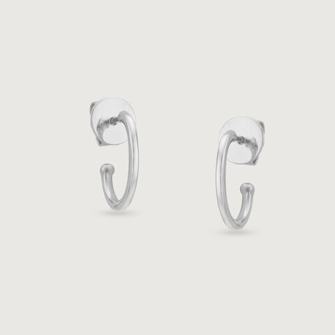 Dainty Drip Silver Hoop Earrings