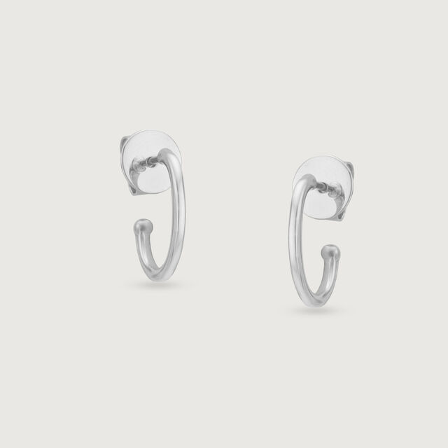 Dainty Drip Silver Hoop Earrings,,hi-res image number null