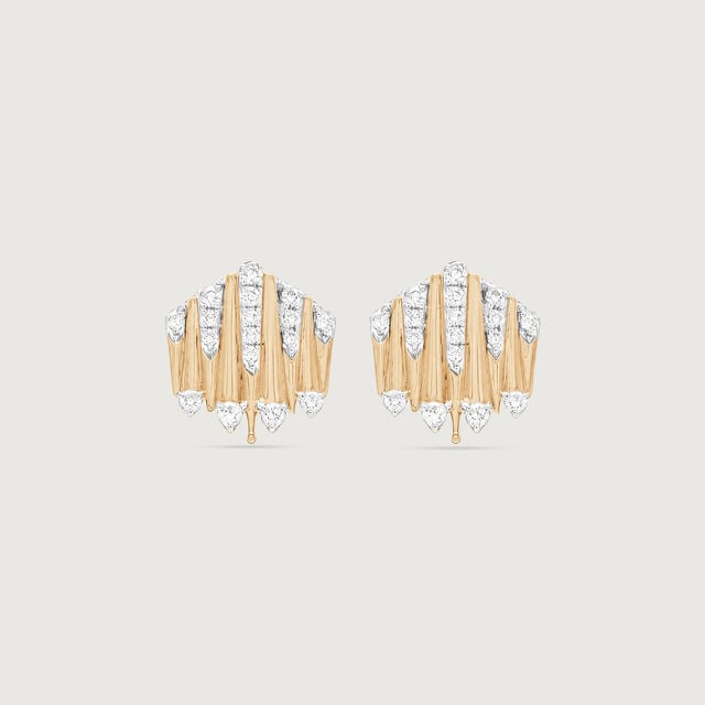 Striking Fanlight Diamond Stud Earrings,,hi-res image number null