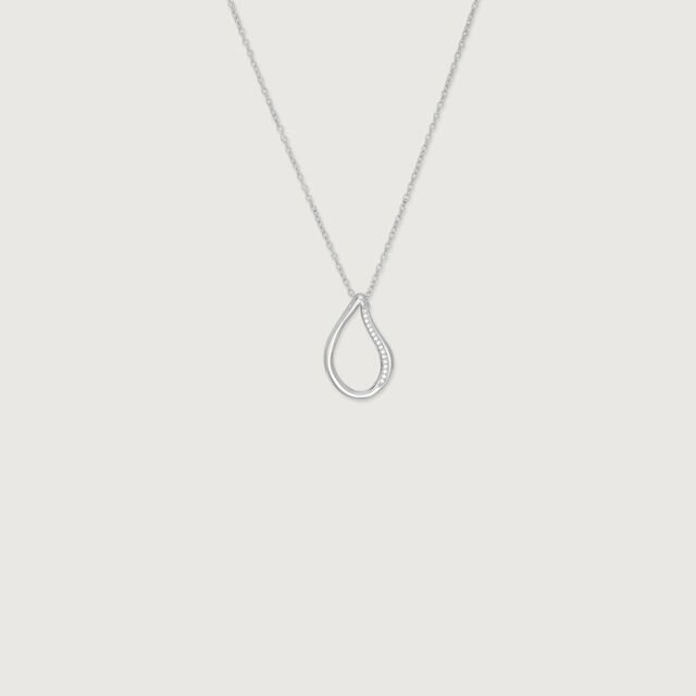 Fluid Teardrop Silver Necklace,,hi-res image number null