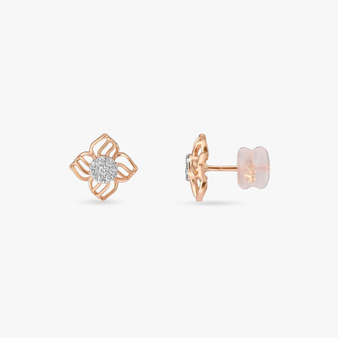 Petal Radiance Diamond Stud Earrings