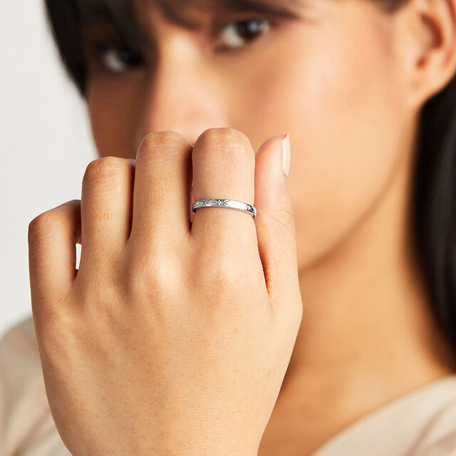 Engraved Accent Silver Ring,,hi-res image number null