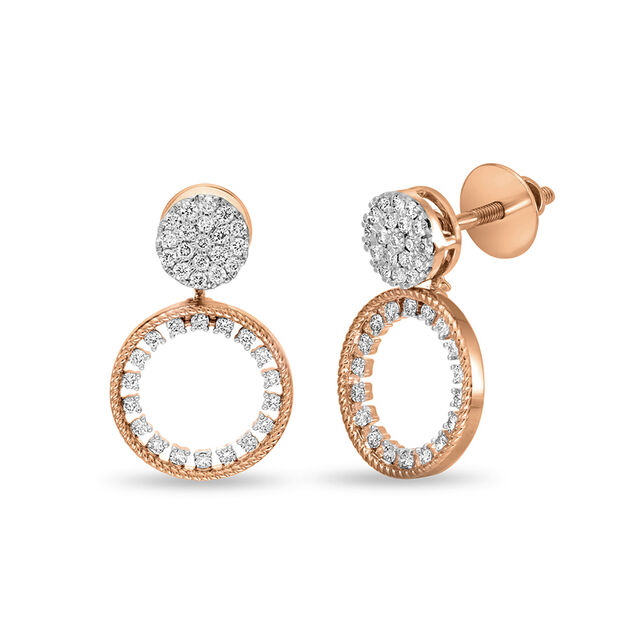 14 KT Opulent Rose Gold Drop Earrings,,hi-res view 2