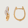 Sleek Chic Gold & Diamond Hoop Earrings,,hi-res view 4