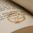 Letter X 14KT Yellow Gold Initial Ring,,hi-res view 1