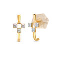 14KT Yellow Gold Summer Trio Diamond Stud Earrings,,hi-res view 2