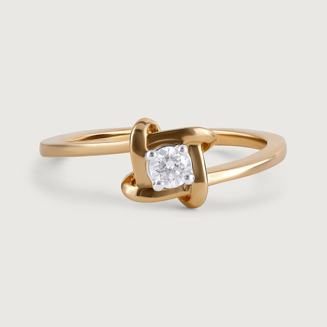 Basketry Elegance Gold and Diamond Finger Ring,,hi-res image number null