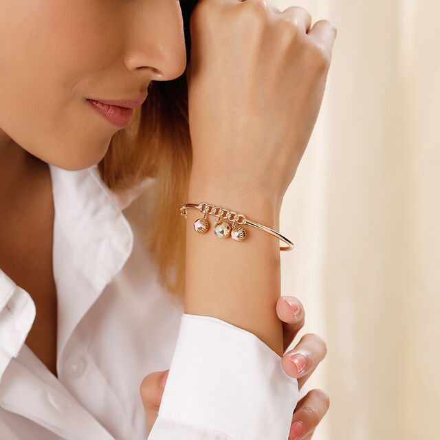 Pop Star Orbs 14KT Pink Sapphire Bangle,,hi-res image number null