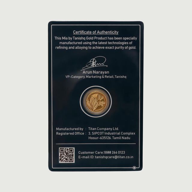 1 GM 24 Karat Traditional Mango Leaf Gold Coin,,hi-res image number null