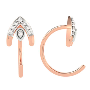 Diamond Spearhead Rose Gold Diamond Stud Earrings