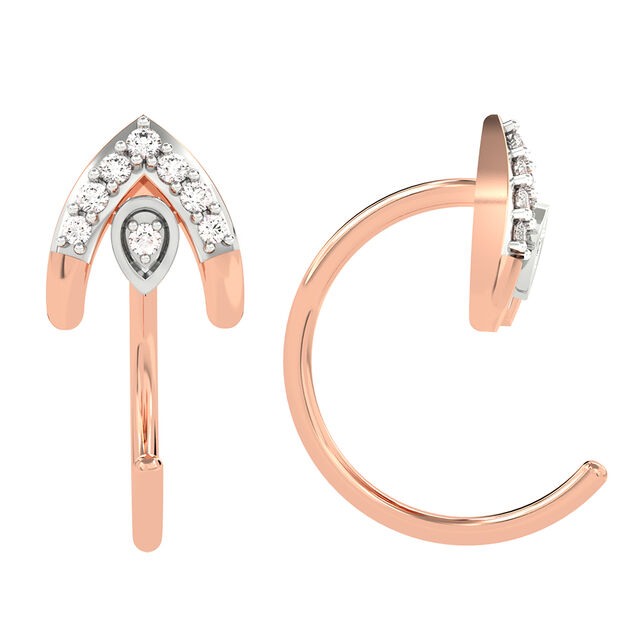 Diamond Spearhead Rose Gold Diamond Stud Earrings,,hi-res view 1
