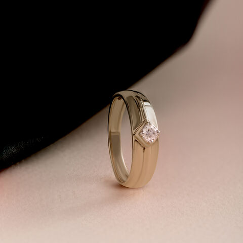 Edgy Angles Gold & Diamond Finger Ring for Men