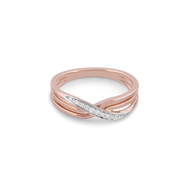 Twisted Beauty Gold & Diamond Finger Ring,,hi-res image number null