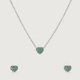 Chic Mint Silver Earrings and Necklace Set,,hi-res view 3