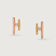 Divine Duo 14KT Yellow & Rose Gold Diamond Stud Earrings,,hi-res view 3