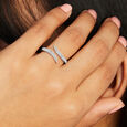 Sleek Twist Silver Finger Ring,,hi-res view 2