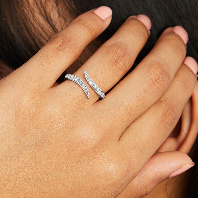 Sleek Twist Silver Finger Ring,,hi-res image number null